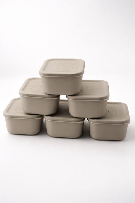 Hermia Juego de cajas de almacenamiento BU0063, 6 piezas, Gris